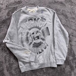 Ecko Unltd Mens Get Loud Skull Graphic Crewneck Sweatshirt Gray Small NWT Stain